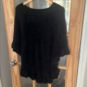 Black Chenille Poncho one size by Do everything in love